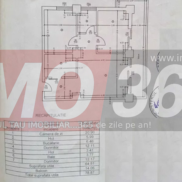 Ap.3 camere Dacia Et.1 | Mobilat si utilat | Bloc 2005 | ST 79mp