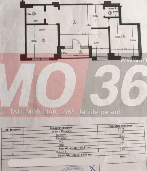 Ap.3 camere Gavana Et.3 - Mobilat si utilat - bloc nou