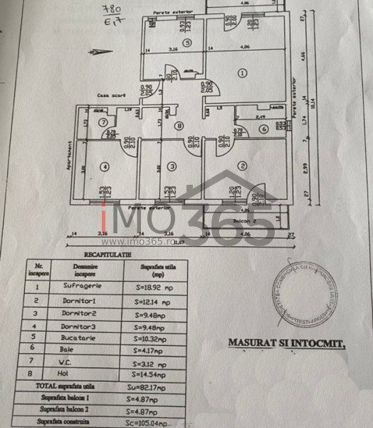 Ap.4 cam decomandat Prundu Et.3 105mp stc - mobilat 