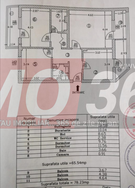Apartament 3 camere Prundu | Centrala | Termopan | 78 mp total