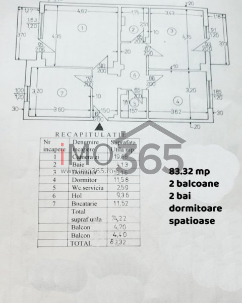 Ap.3 camere Gh.Doja mobilat renovat