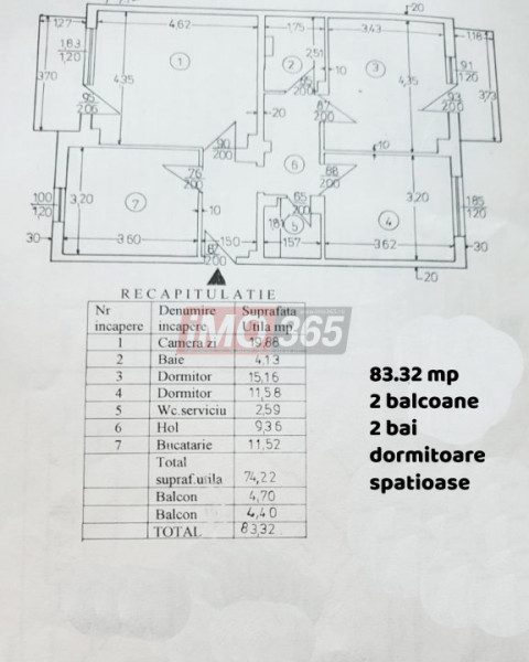 Ap.3 camere Gh.Doja mobilat renovat