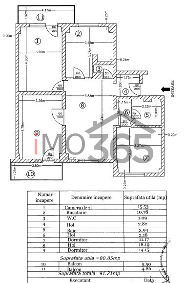 Ap.4 Camere Prundu 91mp bloc 1981 