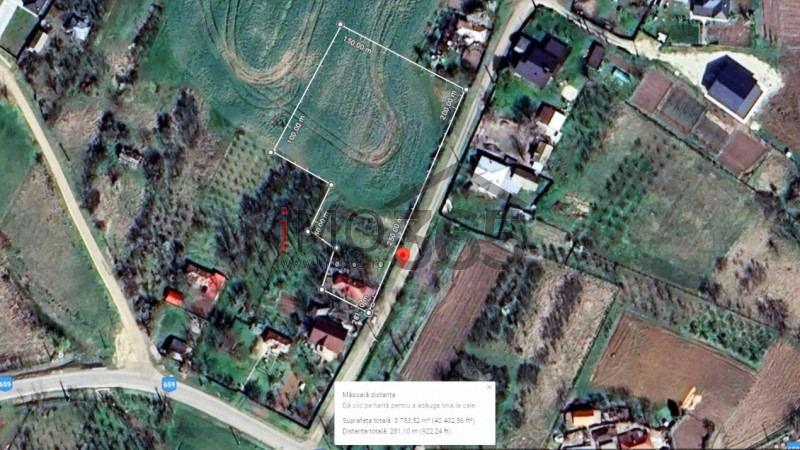 Casa demolabila si teren 3758mp intravilan Rociu Gliganu