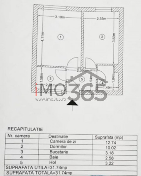 Ap.2 cam renovat Et.3 Centrala si termopan