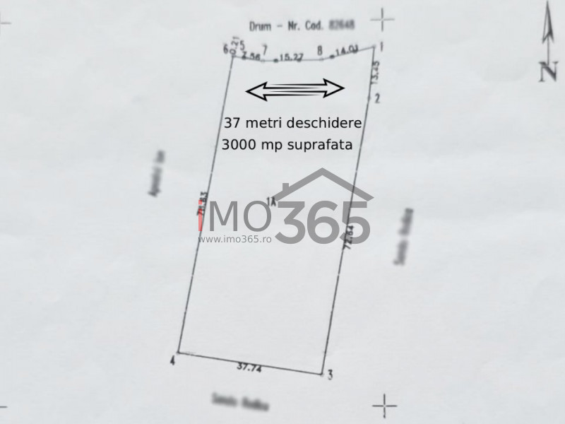 Teren intravilan 3000mp Oarja deschidere 37m