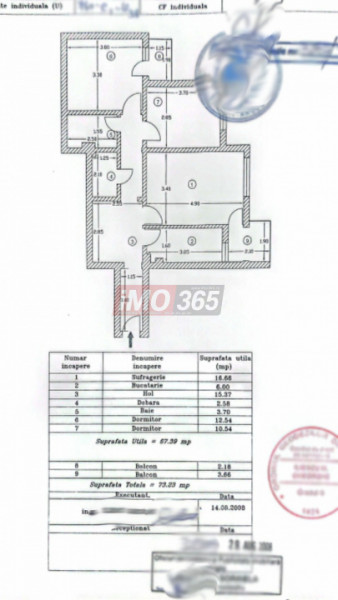 Ap.3 cam Gavana Et.6 (intermediar) mobilat si utilat clasic